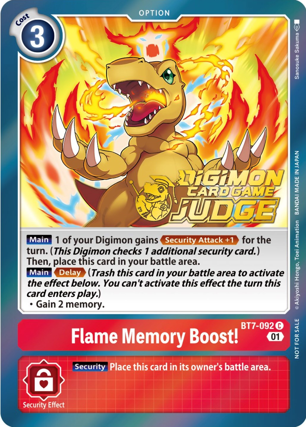 Flame Memory Boost! [BT7-092] (Judge Pack 3) [Next Adventure Promos] | Play N Trade Winnipeg