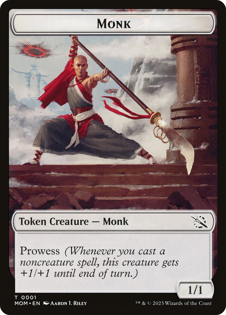 Monk // Spirit (14) Double-Sided Token [March of the Machine Tokens] | Play N Trade Winnipeg