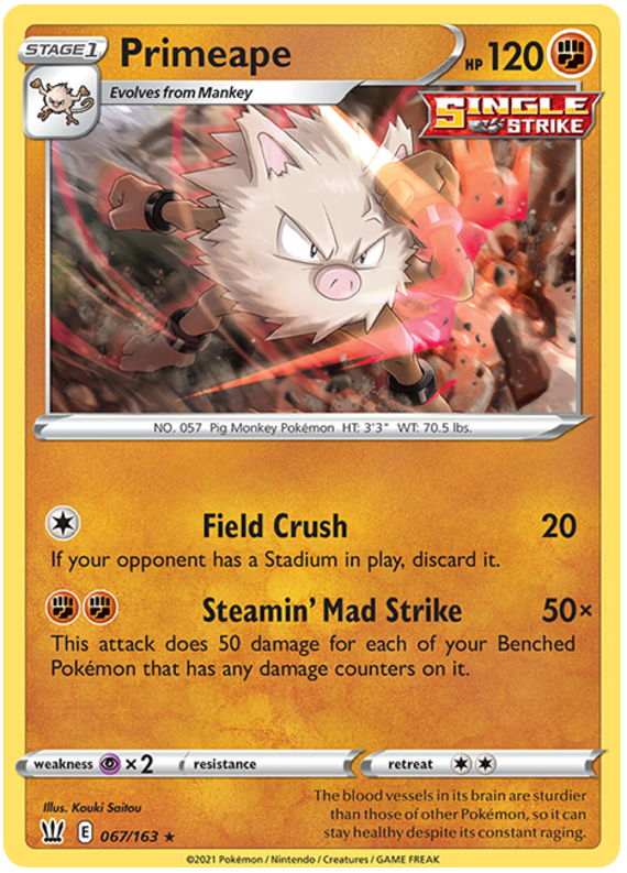 Primeape (067/163) [Sword & Shield: Battle Styles] | Play N Trade Winnipeg