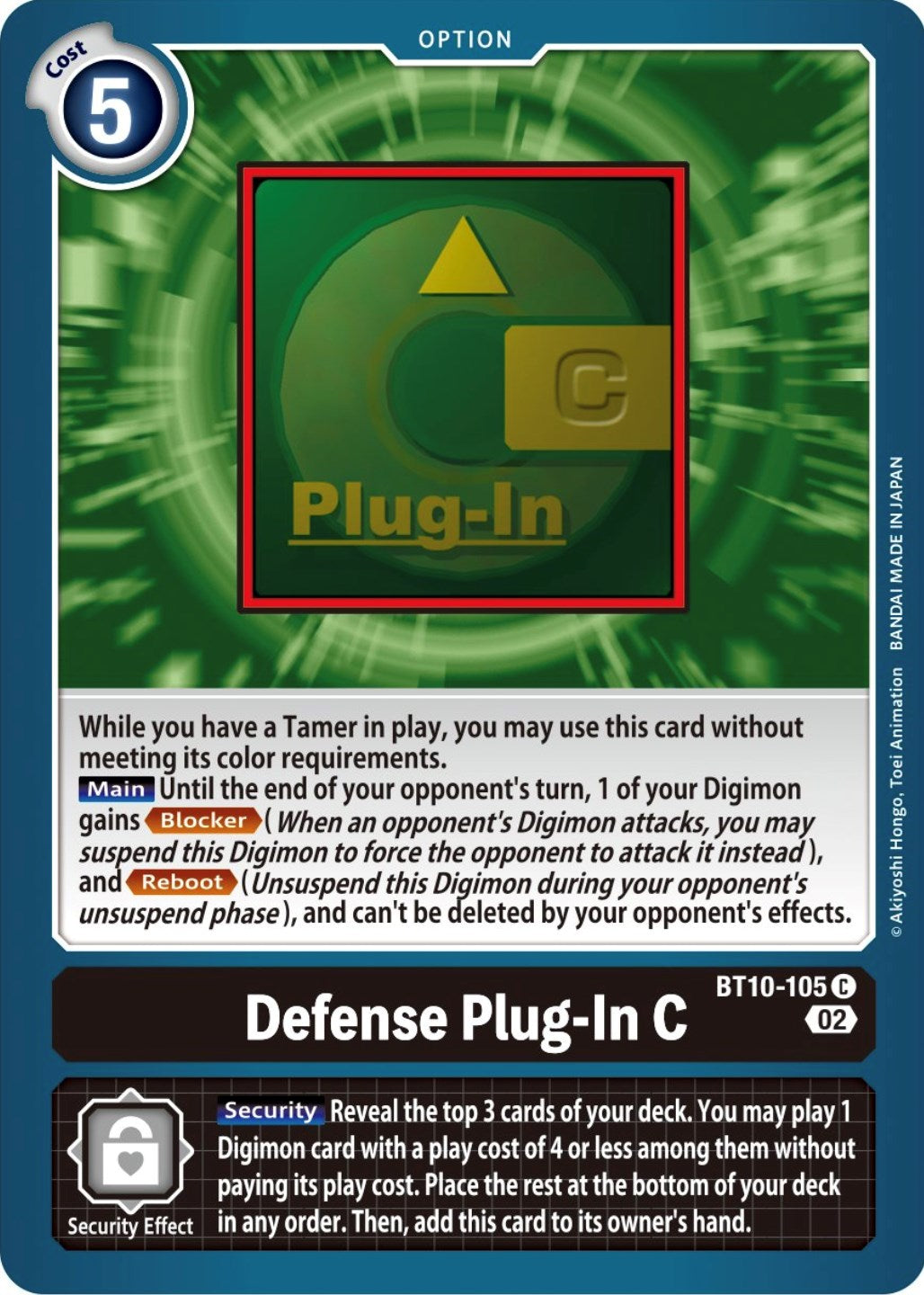 Defense Plug-In C [BT10-105] [Xros Encounter] | Play N Trade Winnipeg