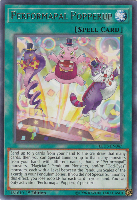 Performapal Popperup [LED6-EN047] Rare | Play N Trade Winnipeg