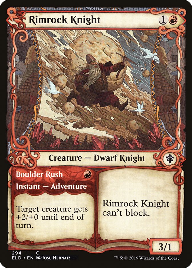 Rimrock Knight // Boulder Rush (Showcase) [Throne of Eldraine] | Play N Trade Winnipeg