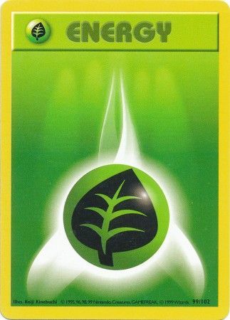 Grass Energy (99/102) [Base Set Shadowless Unlimited] | Play N Trade Winnipeg