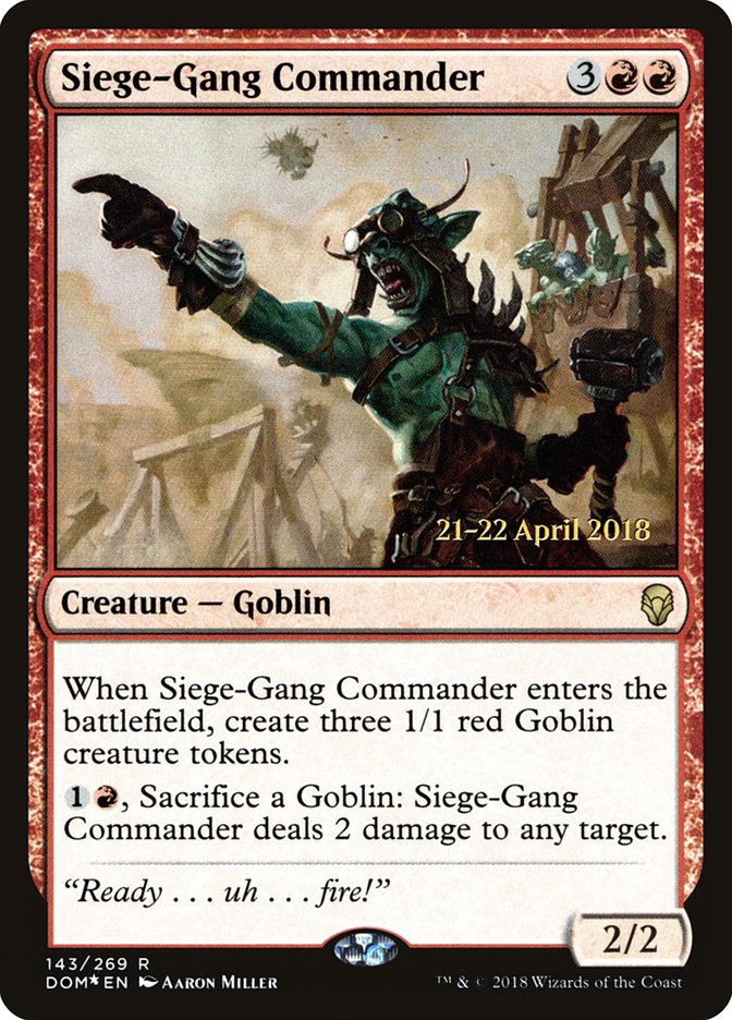 Siege-Gang Commander  [Dominaria Prerelease Promos] | Play N Trade Winnipeg