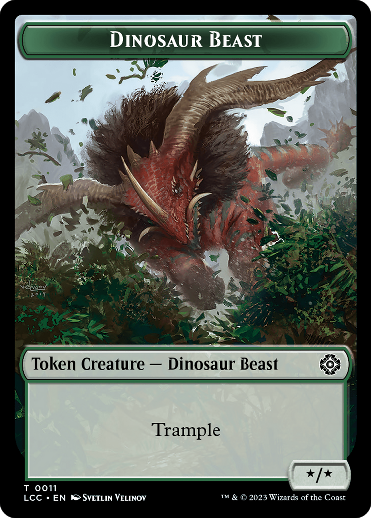 Dinosaur Beast // Dinosaur Double-Sided Token [The Lost Caverns of Ixalan Commander Tokens] | Play N Trade Winnipeg