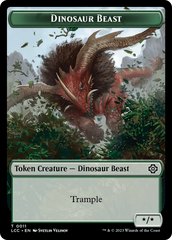 Dinosaur Beast // Dinosaur Double-Sided Token [The Lost Caverns of Ixalan Commander Tokens] | Play N Trade Winnipeg