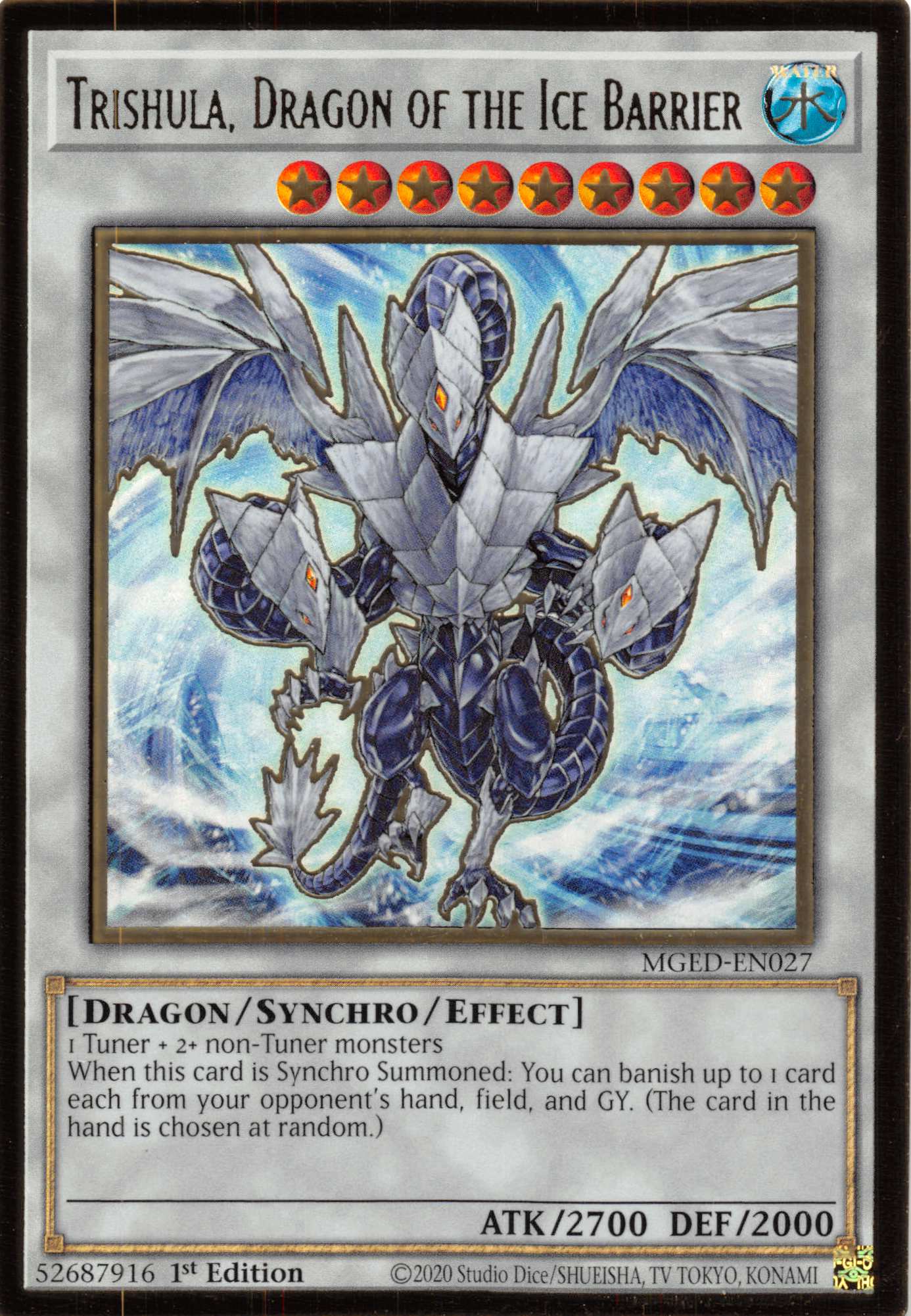 Trishula, Dragon of the Ice Barrier [MGED-EN027] Gold Rare | Play N Trade Winnipeg