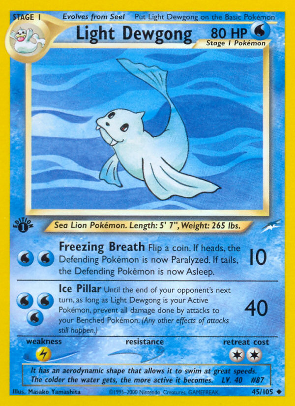 Light Dewgong (45/105) [Neo Destiny 1st Edition] | Play N Trade Winnipeg