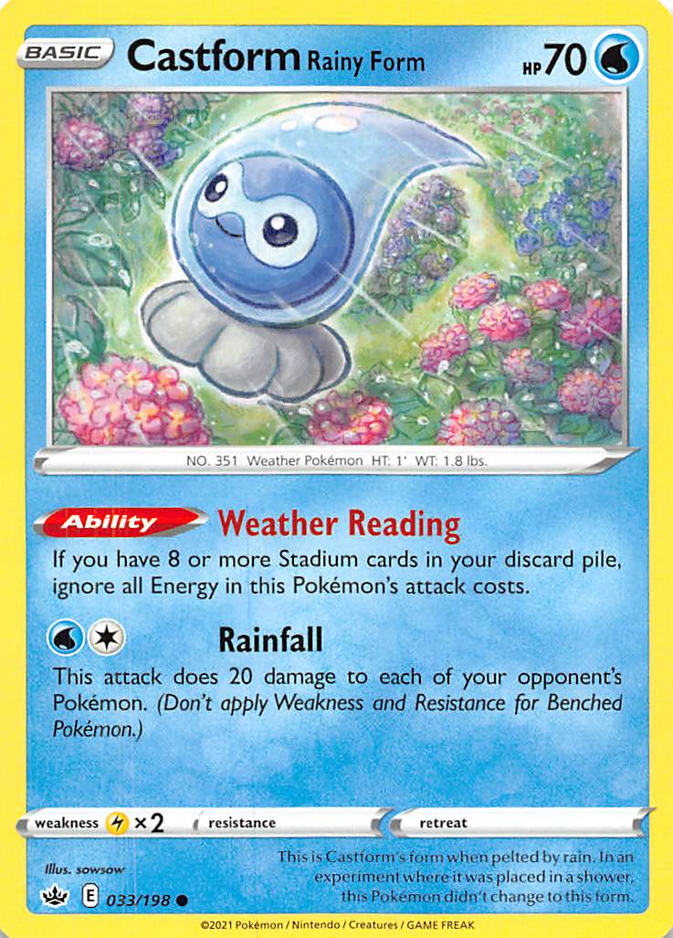 Castform Rainy Form (033/198) [Sword & Shield: Chilling Reign] | Play N Trade Winnipeg