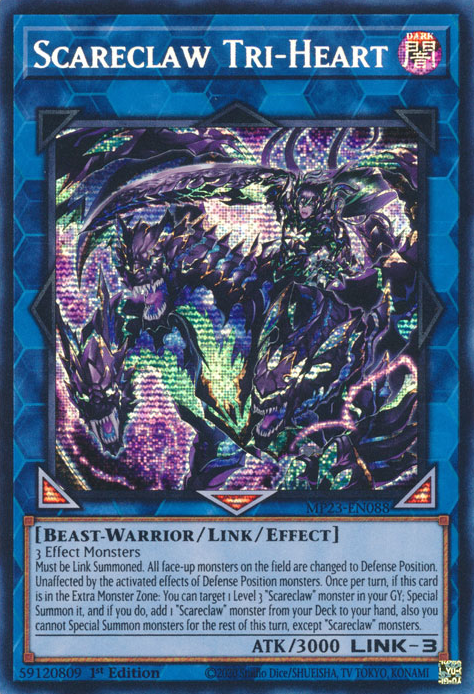 Scareclaw Tri-Heart [MP23-EN088] Prismatic Secret Rare | Play N Trade Winnipeg