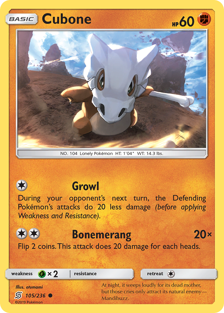 Cubone (105/236) [Sun & Moon: Unified Minds] | Play N Trade Winnipeg