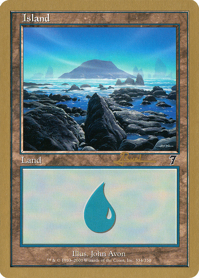 Island (ar334) (Antoine Ruel) [World Championship Decks 2001] | Play N Trade Winnipeg