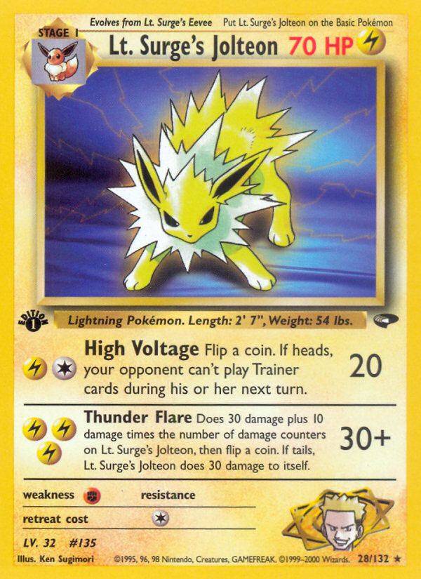 Lt. Surge's Jolteon (28/132) [Gym Challenge 1st Edition] | Play N Trade Winnipeg