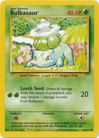 Bulbasaur (44/102) [Base Set Unlimited] | Play N Trade Winnipeg