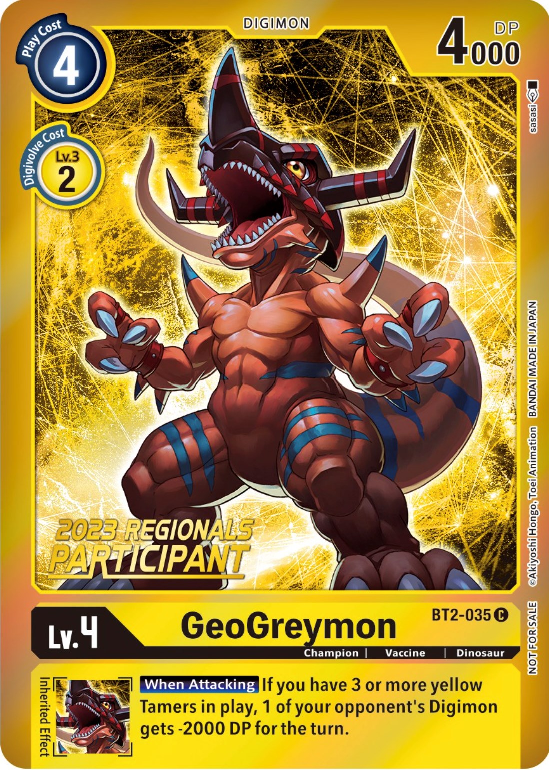 GeoGreymon [BT2-035] (2023 Regionals Participant) [Release Special Booster Promos] | Play N Trade Winnipeg