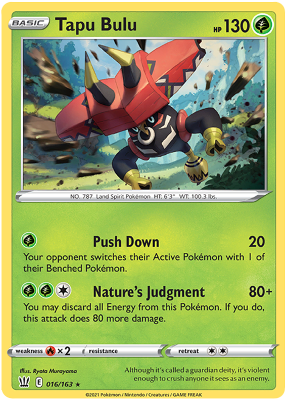 Tapu Bulu (016/163) (Theme Deck Exclusive) [Sword & Shield: Battle Styles] | Play N Trade Winnipeg