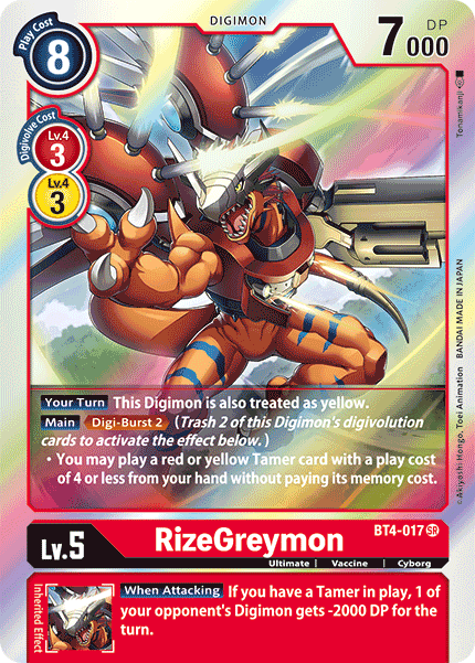 RizeGreymon [BT4-017] [Great Legend] | Play N Trade Winnipeg