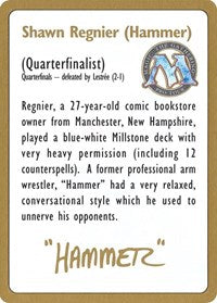 1996 Shawn "Hammer" Regnier Biography Card [World Championship Decks] | Play N Trade Winnipeg