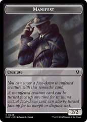 Saproling // Manifest Double-Sided Token [Murders at Karlov Manor Commander Tokens] | Play N Trade Winnipeg