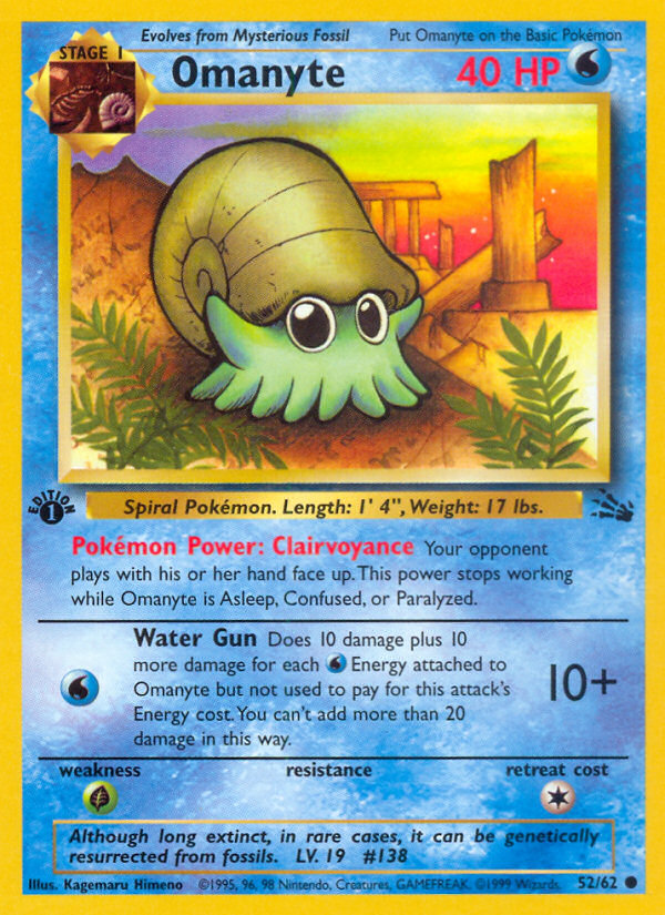 Omanyte (52/62) [Fossil 1st Edition] | Play N Trade Winnipeg