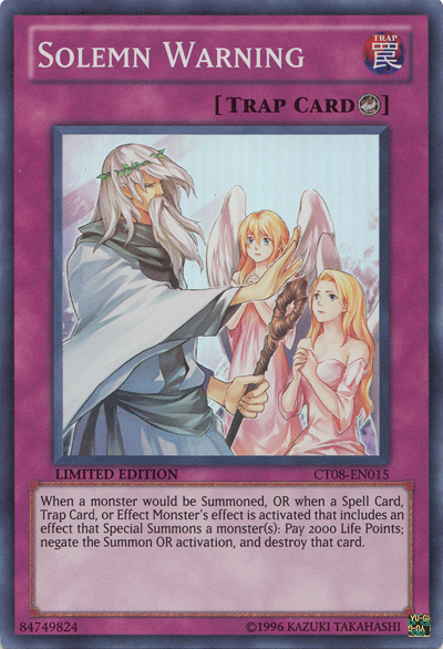 Solemn Warning [CT08-EN015] Super Rare | Play N Trade Winnipeg