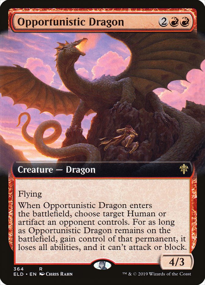 Opportunistic Dragon (Extended) [Throne of Eldraine] | Play N Trade Winnipeg