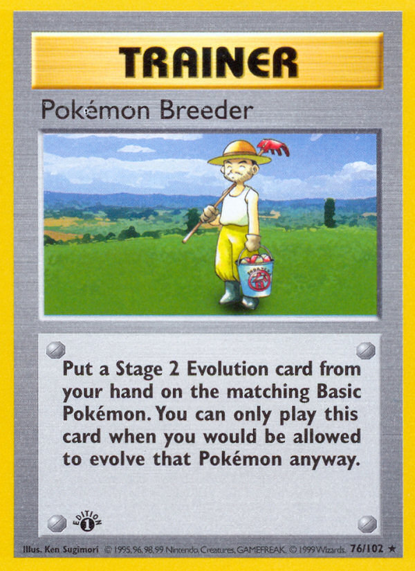 Pokemon Breeder (76/102) (Shadowless) [Base Set 1st Edition] | Play N Trade Winnipeg