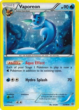 Vaporeon (22/98) (Cosmos Holo) [XY: Ancient Origins] | Play N Trade Winnipeg