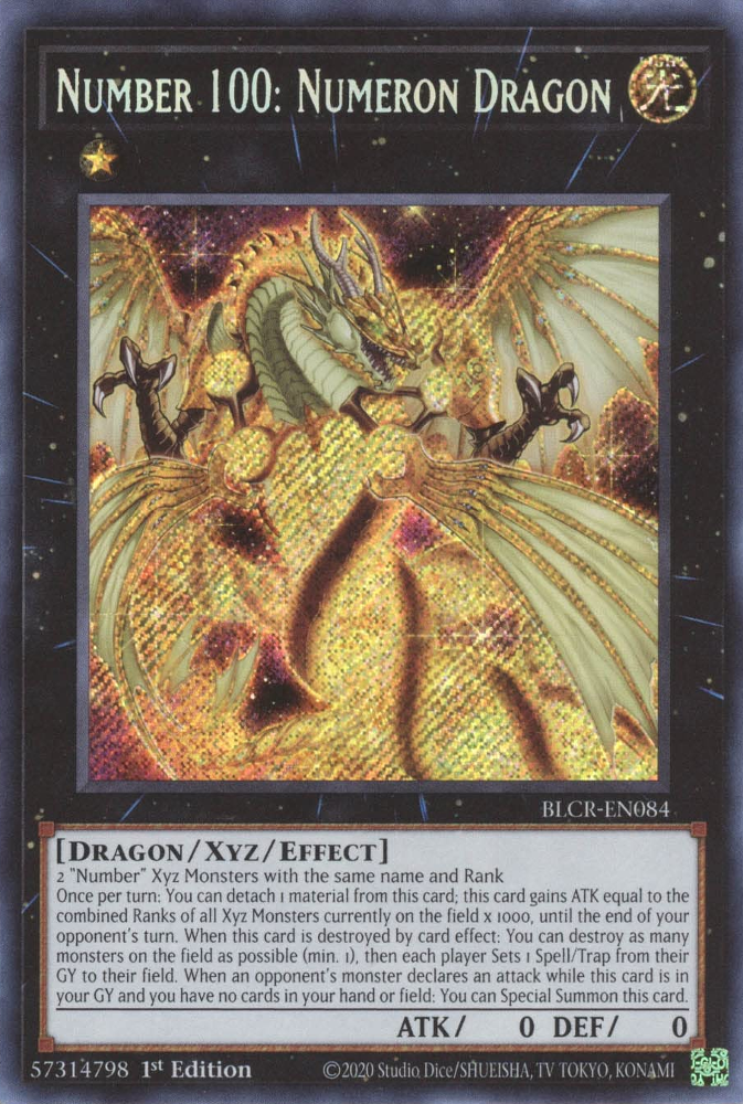 Number 100: Numeron Dragon [BLCR-EN084] Secret Rare | Play N Trade Winnipeg