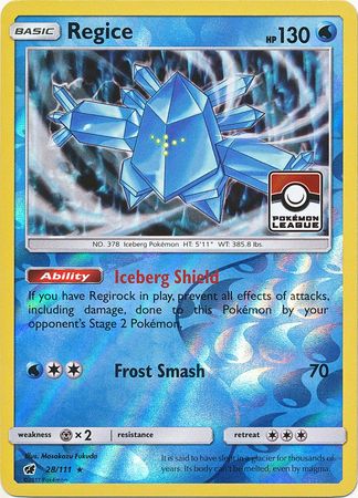 Regice (28/111) (League Promo) [Sun & Moon: Crimson Invasion] | Play N Trade Winnipeg