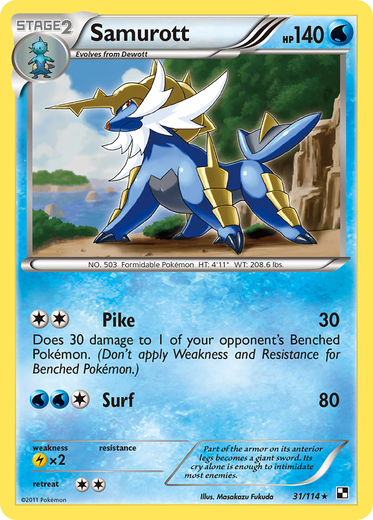 Samurott (31/114) [Black & White: Base Set] | Play N Trade Winnipeg