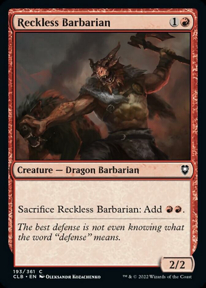 Reckless Barbarian [Commander Legends: Battle for Baldur's Gate] | Play N Trade Winnipeg