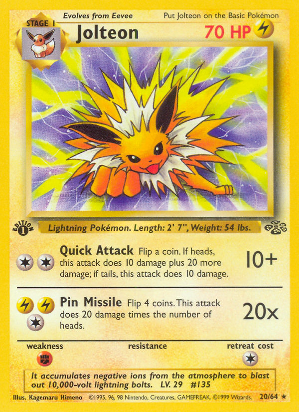 Jolteon (20/64) [Jungle 1st Edition] | Play N Trade Winnipeg