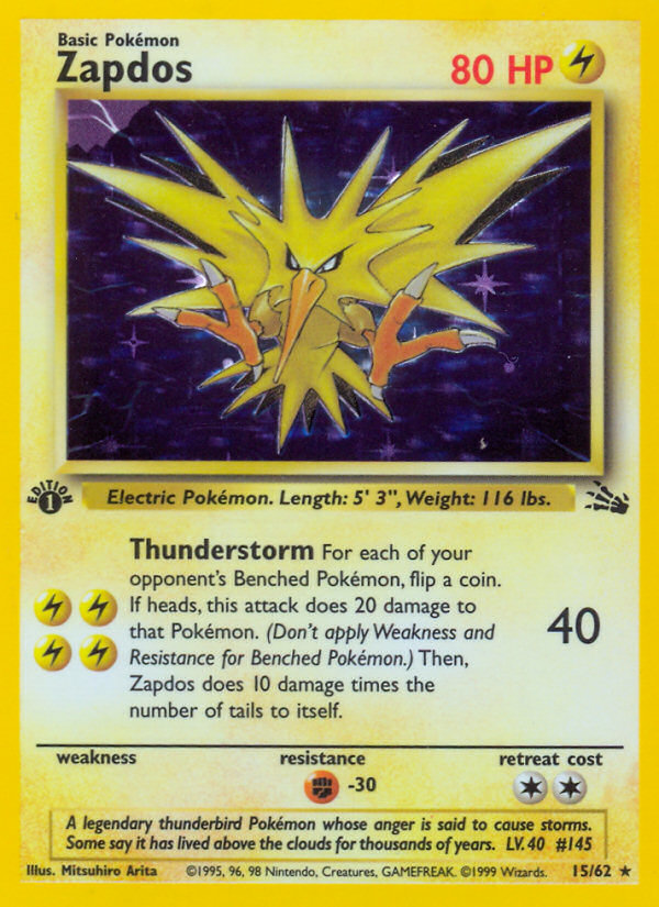 Zapdos (15/62) [Fossil 1st Edition] | Play N Trade Winnipeg