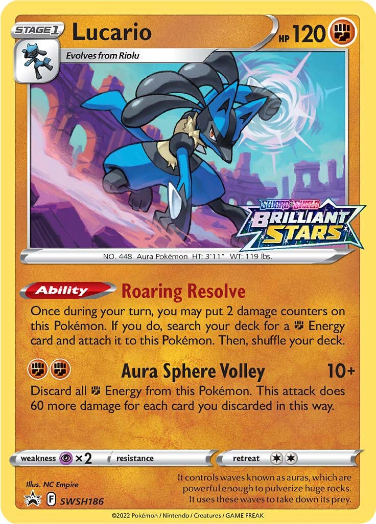 Lucario (SWSH186) (Prerelease Promo) [Sword & Shield: Black Star Promos] | Play N Trade Winnipeg