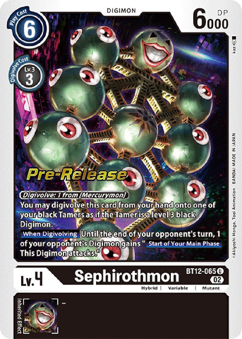 Sephirothmon [BT12-065] [Across Time Pre-Release Cards] | Play N Trade Winnipeg