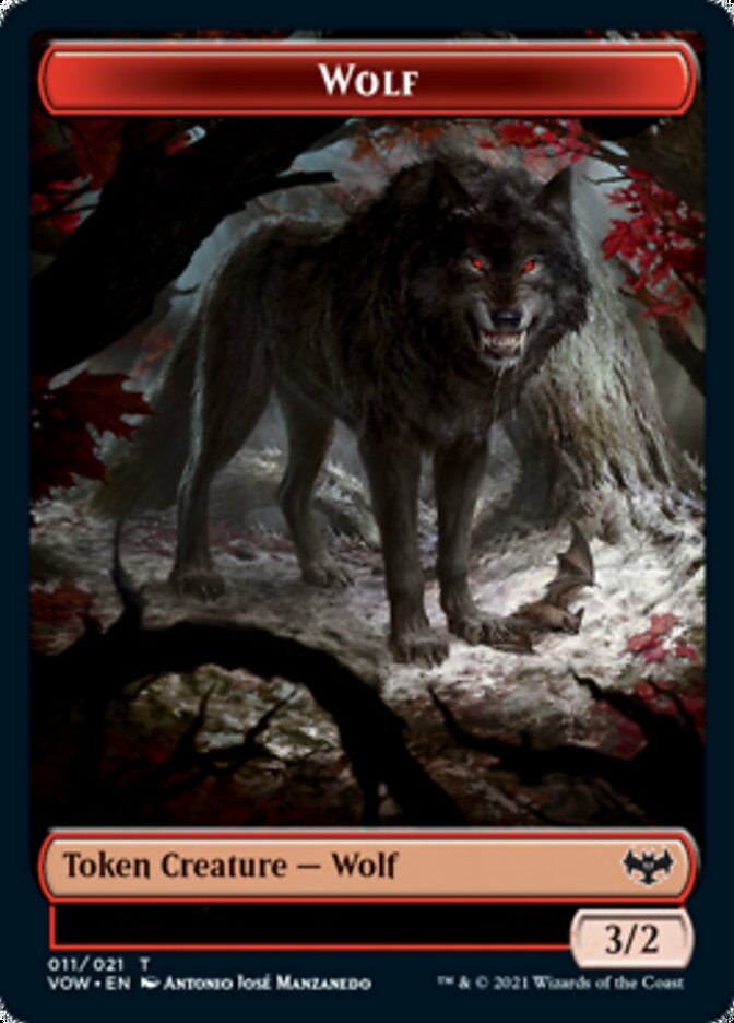 Wolf Token (011) [Innistrad: Crimson Vow Tokens] | Play N Trade Winnipeg