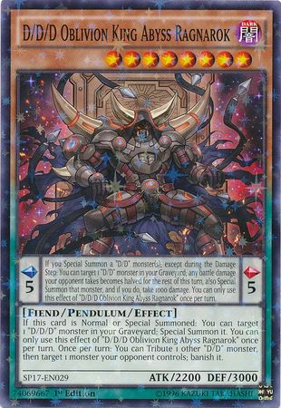 D/D/D Oblivion King Abyss Ragnarok [SP17-EN029] Starfoil Rare | Play N Trade Winnipeg