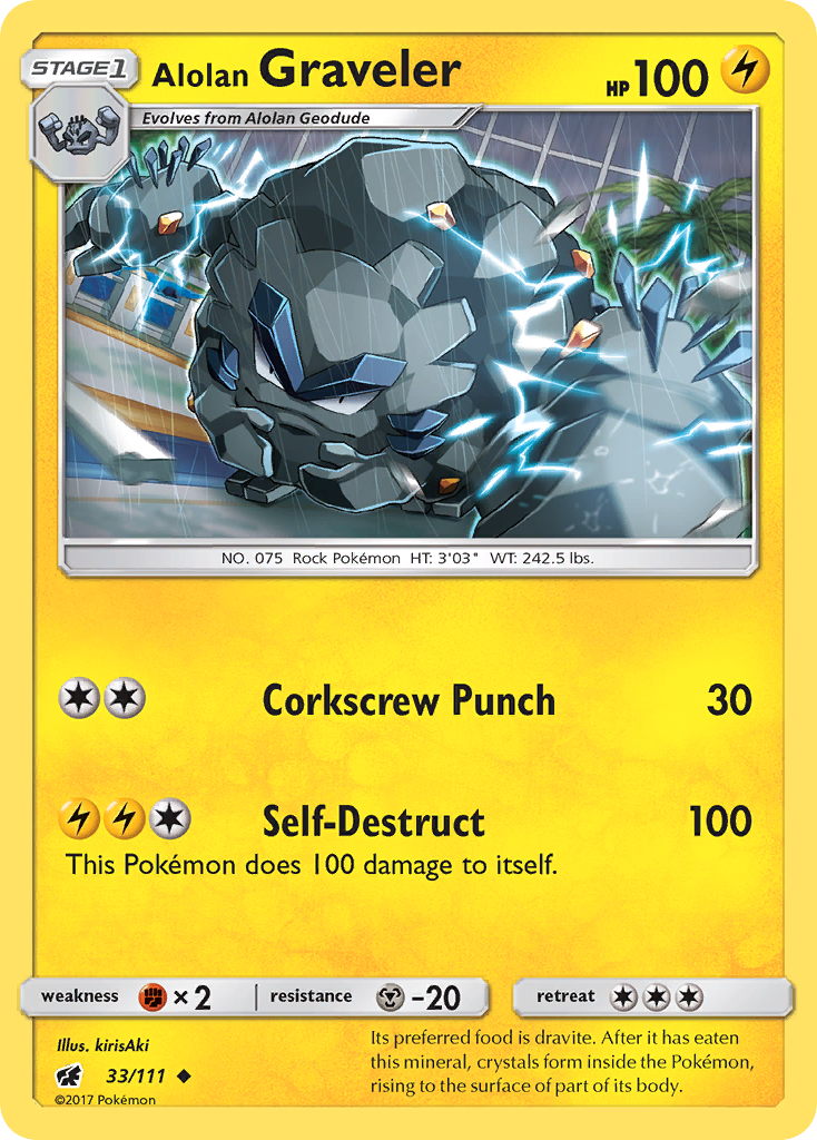 Alolan Graveler (33/111) [Sun & Moon: Crimson Invasion] | Play N Trade Winnipeg