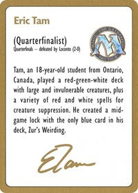1996 Eric Tam Biography Card [World Championship Decks] | Play N Trade Winnipeg