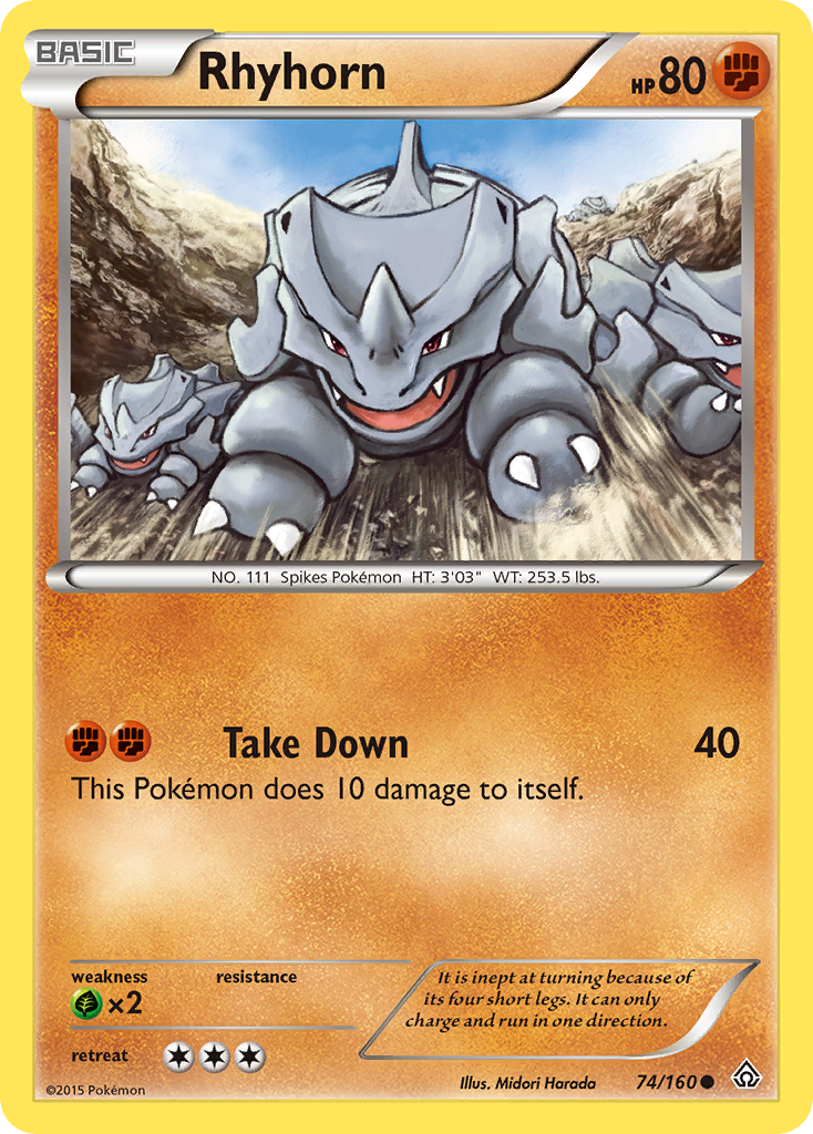 Rhyhorn (74/160) [XY: Primal Clash] | Play N Trade Winnipeg