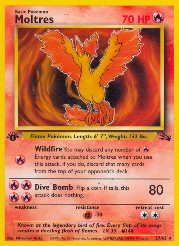 Moltres (27/62) [Fossil 1st Edition] | Play N Trade Winnipeg