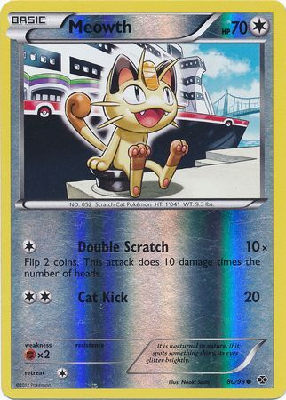 Meowth (80/99) (Mirror Reverse Holo) [Black & White: Next Destinies] | Play N Trade Winnipeg