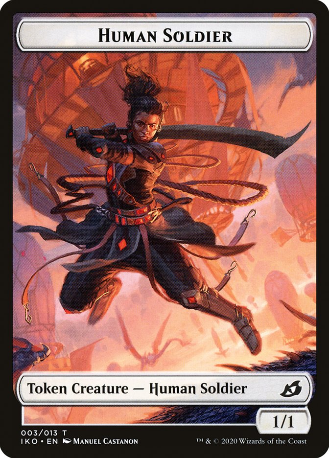 Human Soldier (003/013) [Ikoria: Lair of Behemoths Tokens] | Play N Trade Winnipeg