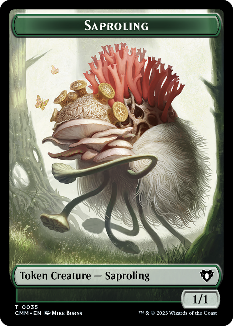 Saproling // Dragon (0021) Double-Sided Token [Commander Masters Tokens] | Play N Trade Winnipeg