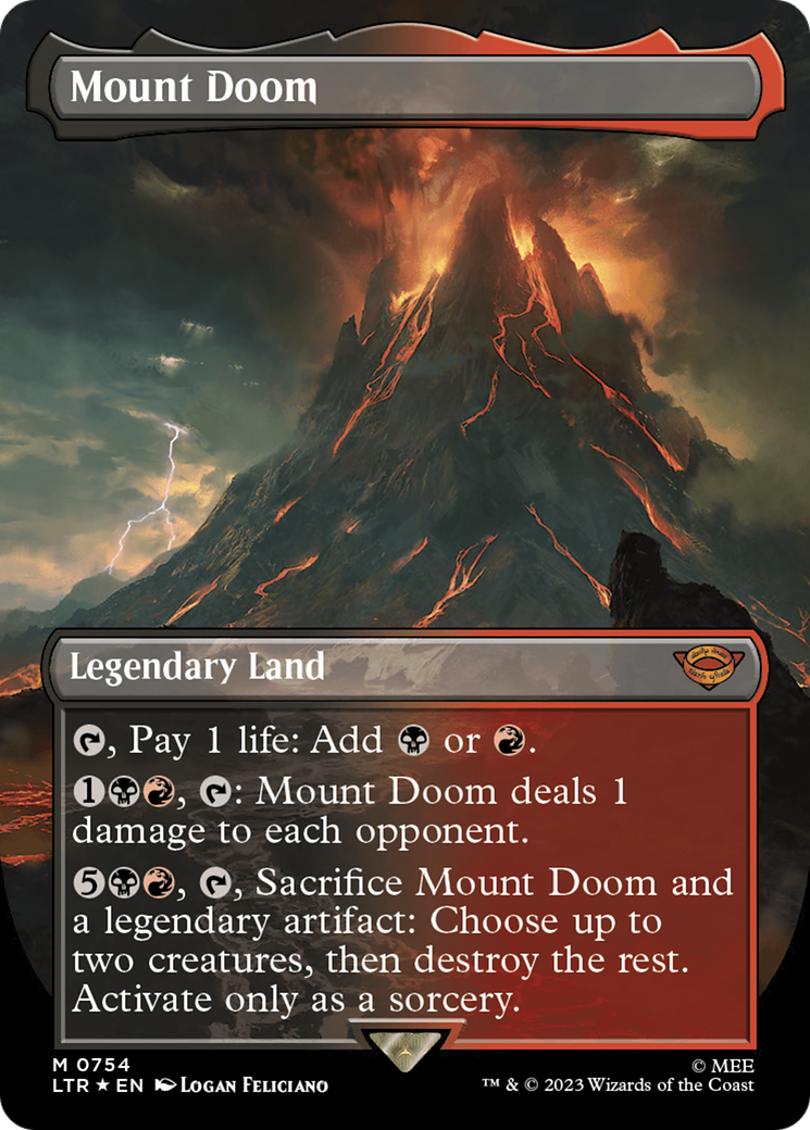 Mount Doom (Borderless) (Surge Foil) [The Lord of the Rings: Tales of Middle-Earth] | Play N Trade Winnipeg