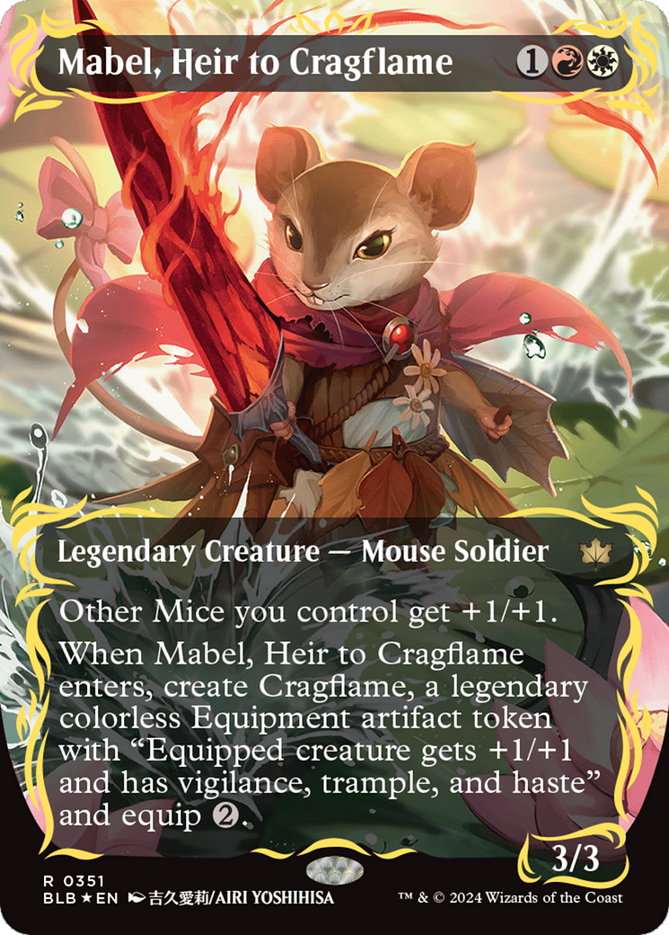 Mabel, Heir to Cragflame (Borderless) (Raised Foil) [Bloomburrow] | Play N Trade Winnipeg