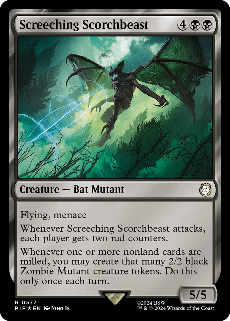 Screeching Scorchbeast (Surge Foil) [Fallout] | Play N Trade Winnipeg