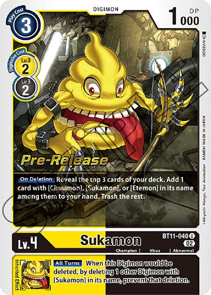 Sukamon [BT11-040] [Dimensional Phase Pre-Release Promos] | Play N Trade Winnipeg