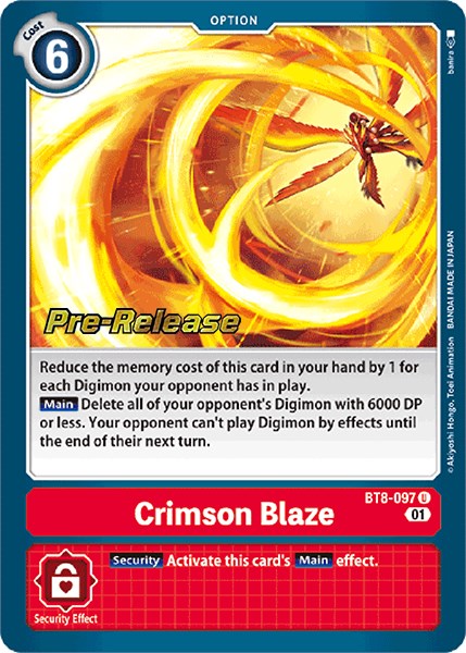 Crimson Blaze [BT8-097] [New Awakening Pre-Release Cards] | Play N Trade Winnipeg